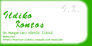 ildiko kontos business card